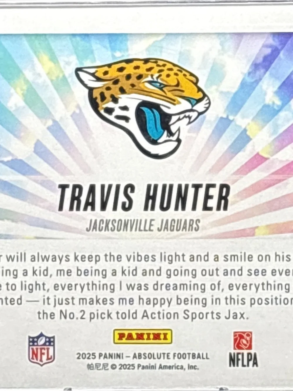 Panini NFL Travis Hunter Hog Haven Rookie Football Trading Card